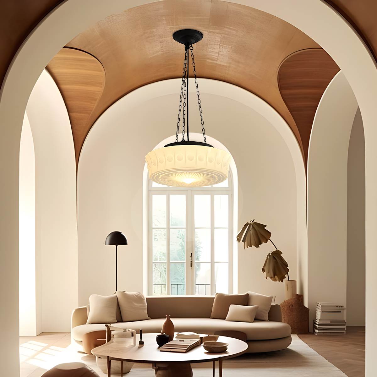 Feyran Hailie Vintage French Dome Pendant Light for Living Room