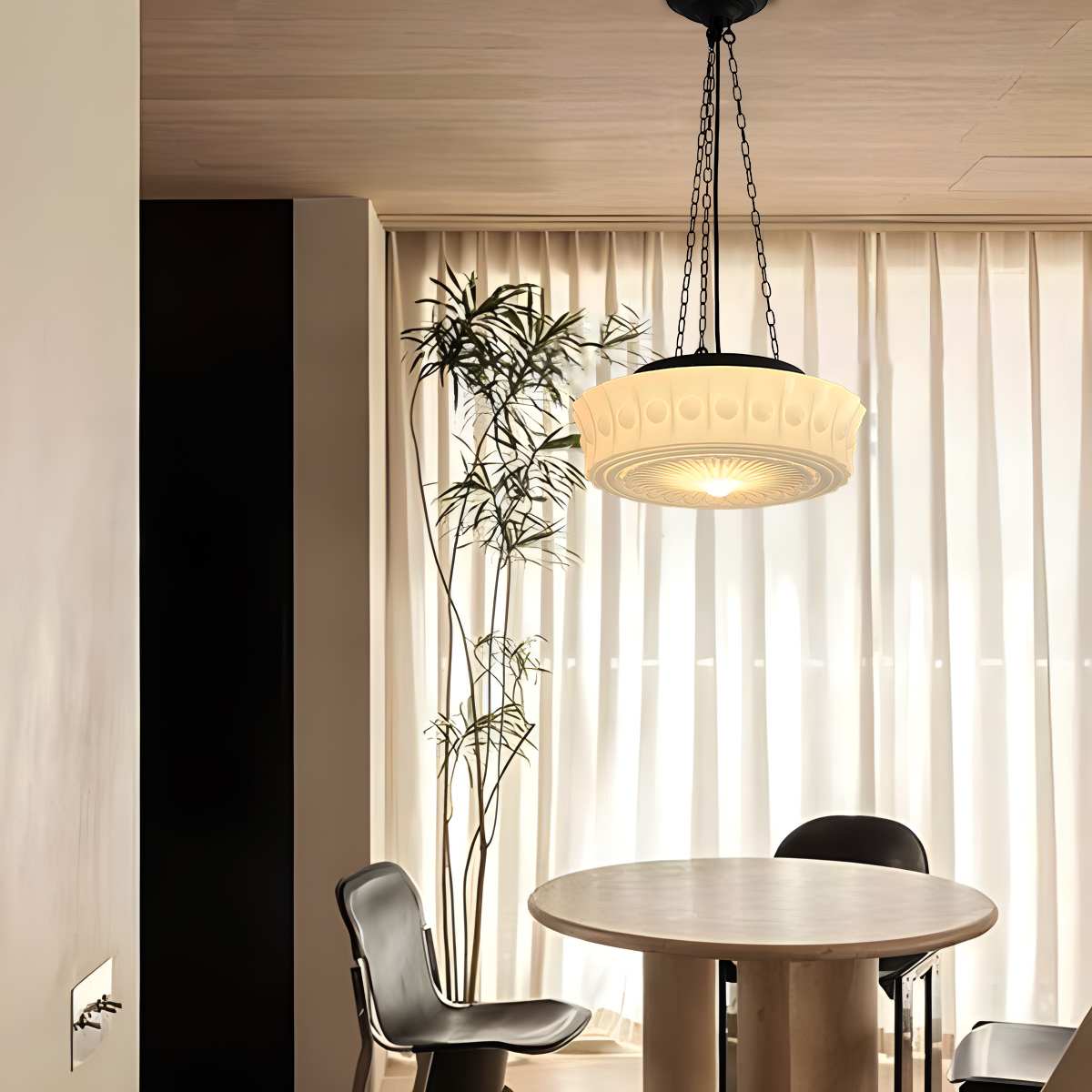Feyran Hailie Vintage French Dome Pendant Light for Living Room
