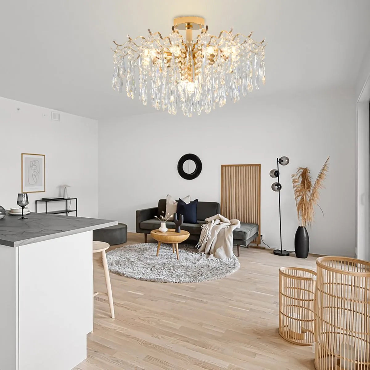 Feyran French Vintage Crystal Ceiling Chandelier