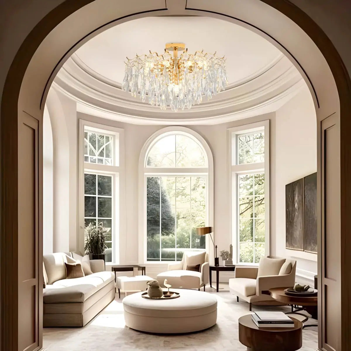 Feyran French Vintage Crystal Ceiling Chandelier