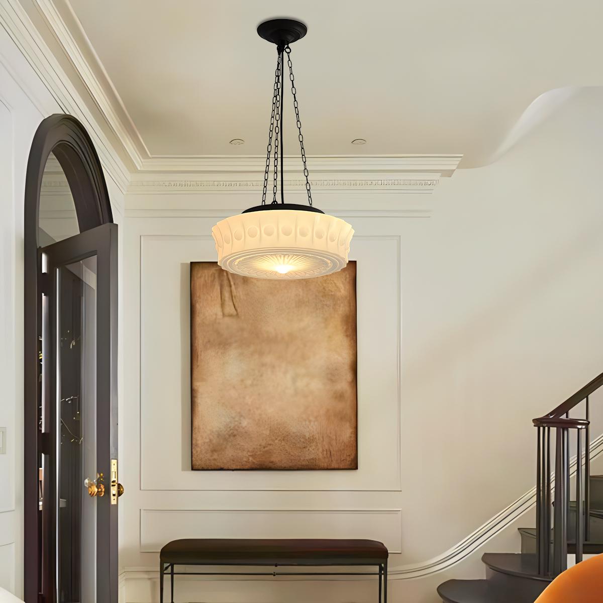 Feyran Hailie Vintage French Dome Pendant Light for Living Room