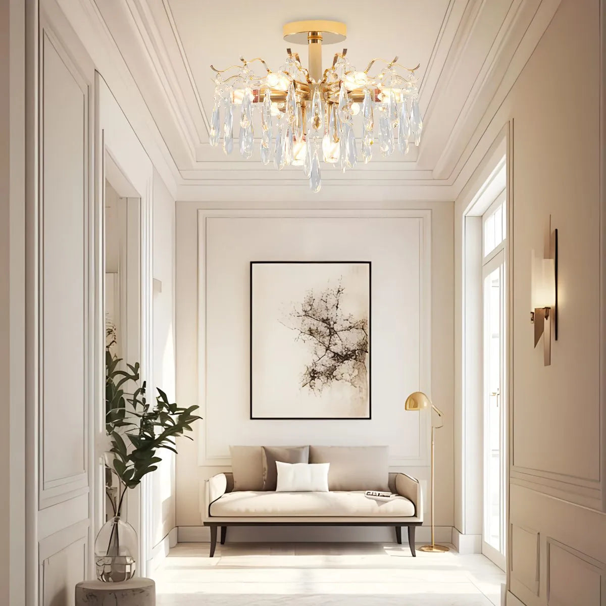 Feyran French Vintage Crystal Ceiling Chandelier