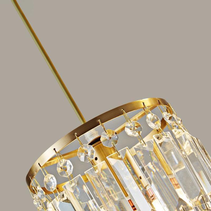 1- Light Gold Crystal Linear Pendant Light - Details | Feyran