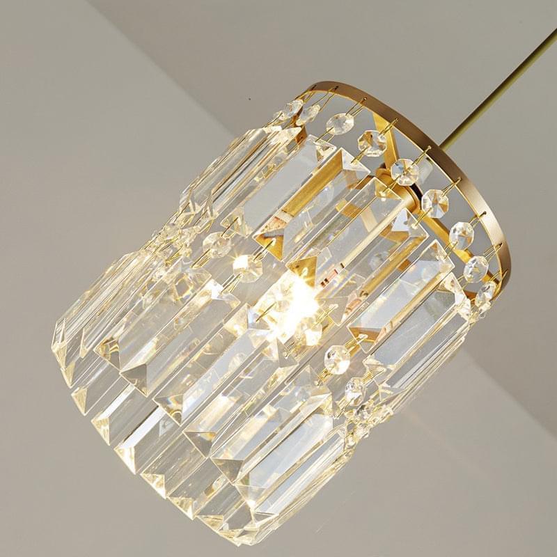 1- Light Gold Crystal Linear Pendant Light - Details | Feyran
