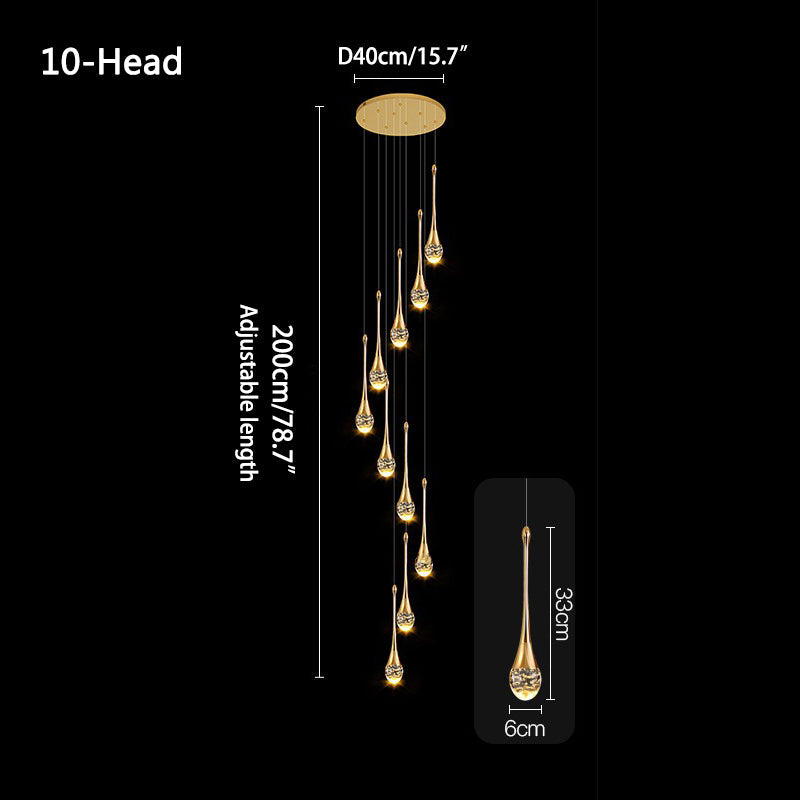 Feyran Luxury Water Drop Pendant Chandelier for Living Room