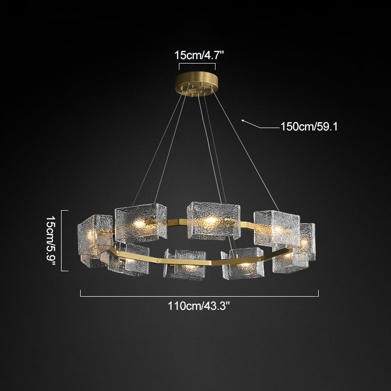 Feyran Textured Glass Round Chandelier