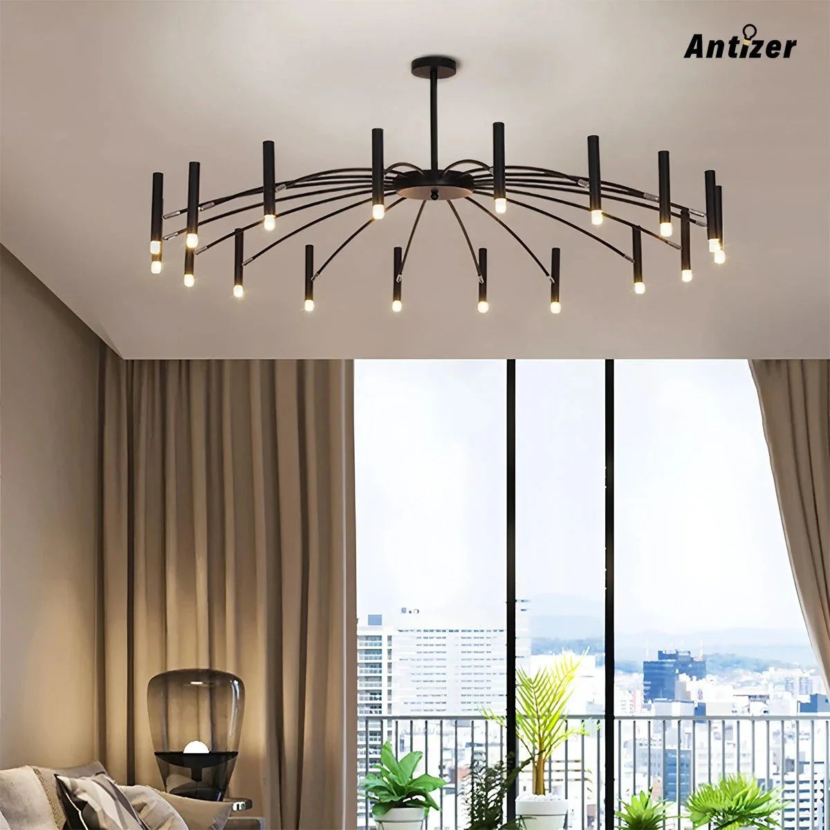 Feyran Modern Adjustable Candelabra Chandelier for Living Room