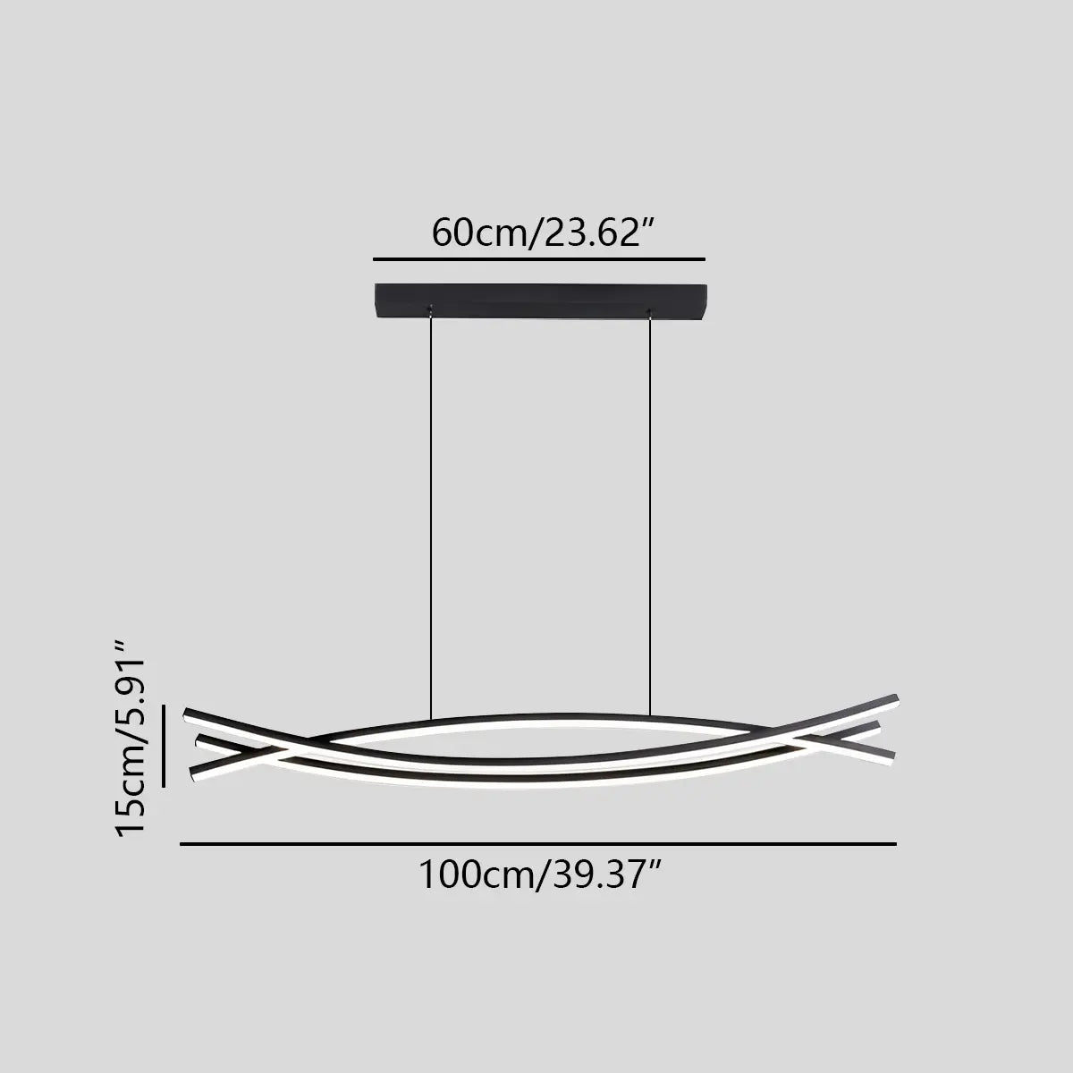 Feyran Eraj Curved LED Pendant Light for Kitchen Island