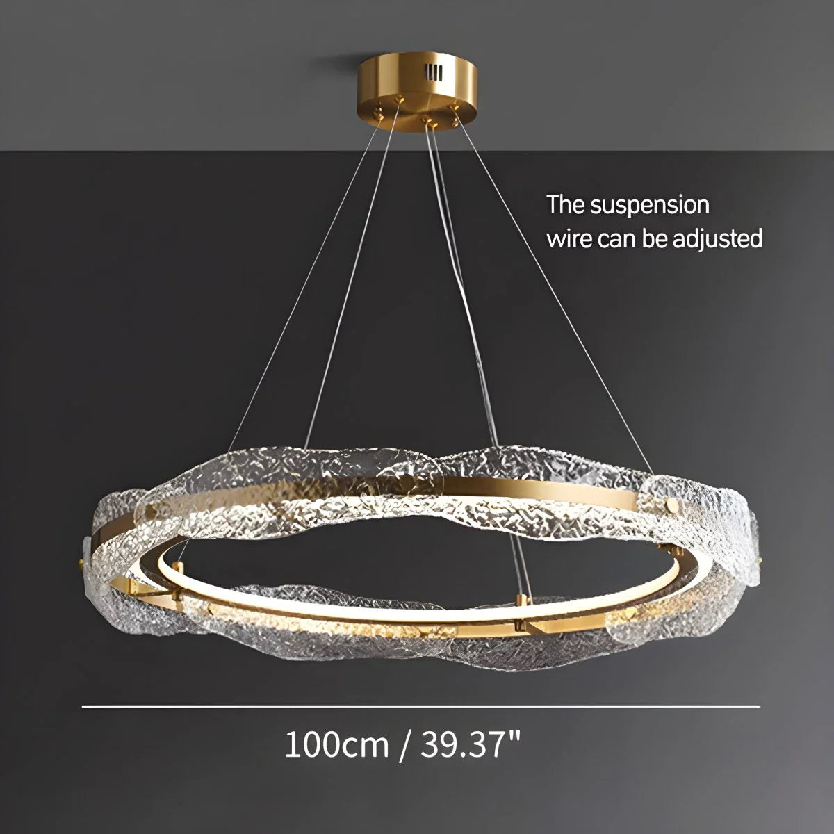 Feyran Water Pattern Glass Chandelier for Living Room