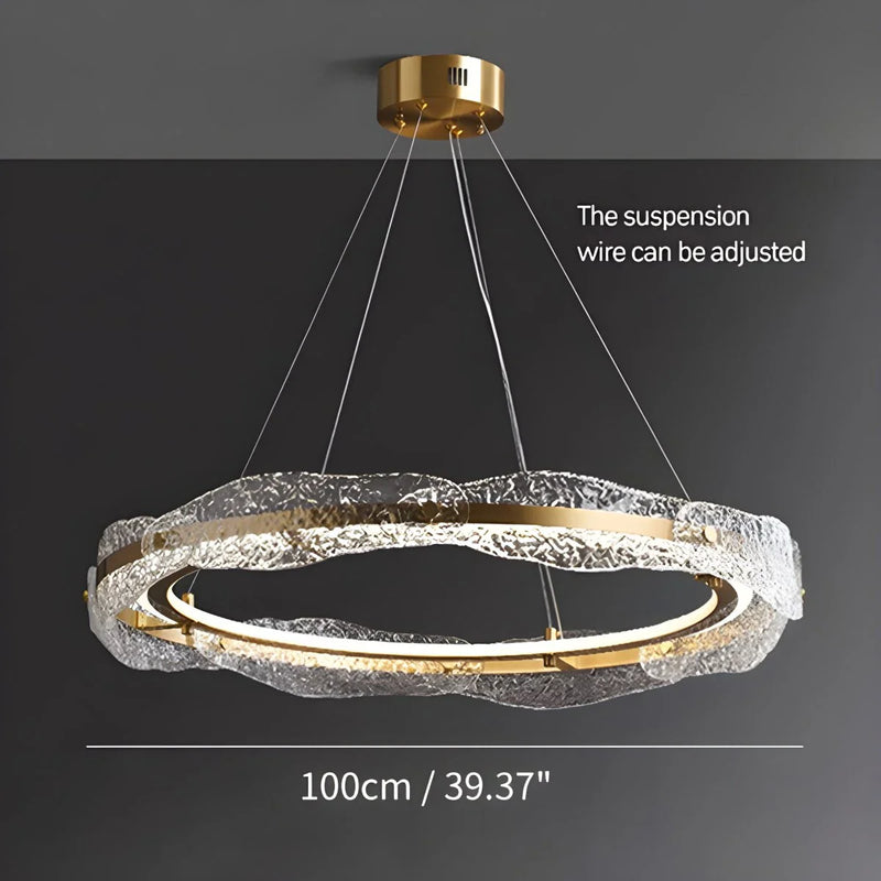 Feyran Water Pattern Glass Chandelier for Living Room