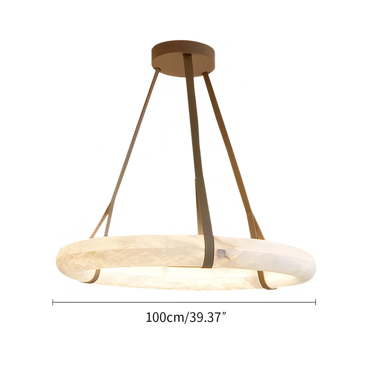 Feyran Simple Ring Spanish Alabaster Pendant Light for Living Room