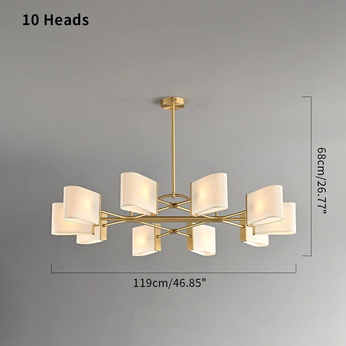Feyran American Retro Brass Fabric Chandelier