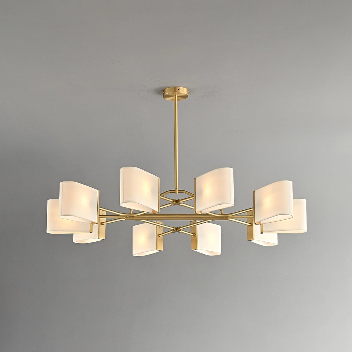 Feyran American Retro Brass Fabric Chandelier