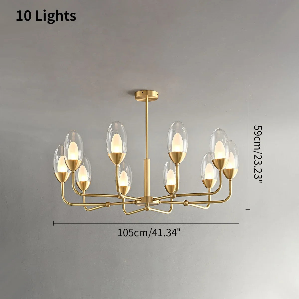Feyran Luxury Copper & Transparent Glass Chandelier