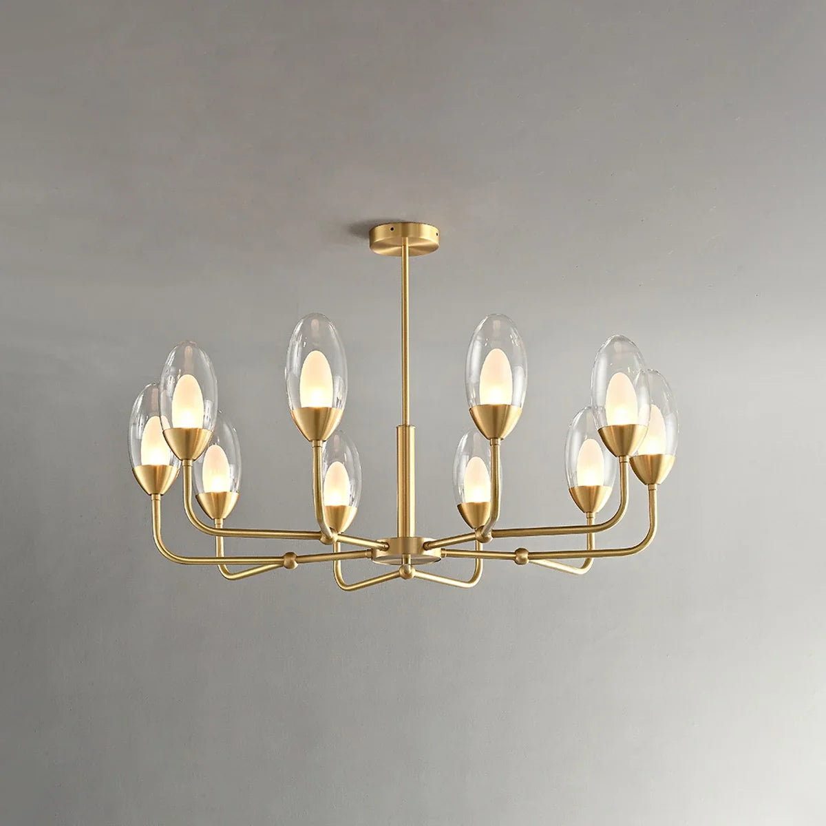 Feyran Luxury Copper & Transparent Glass Chandelier