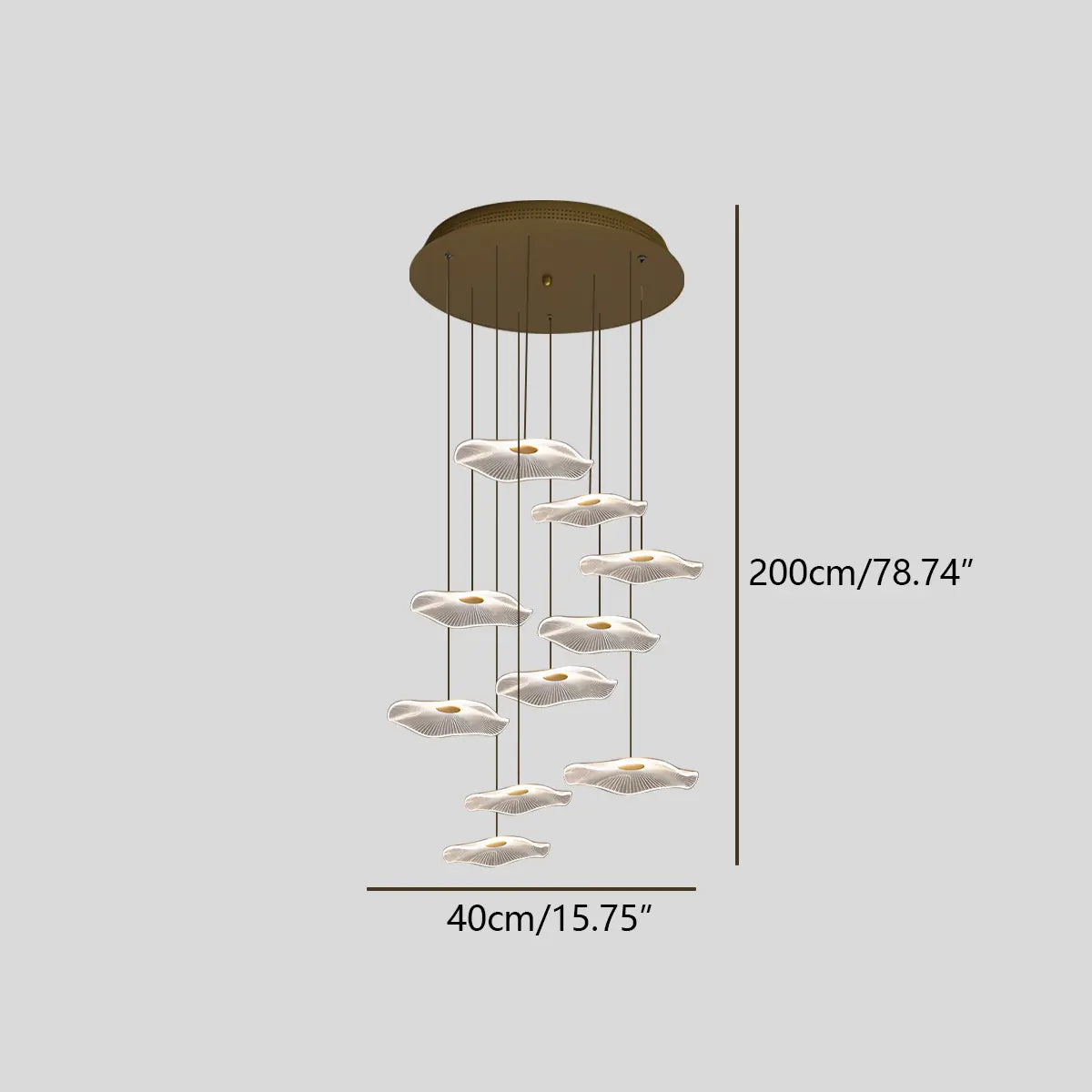 Feyran Rotasu Lotus Leaf Staircase Chandelier