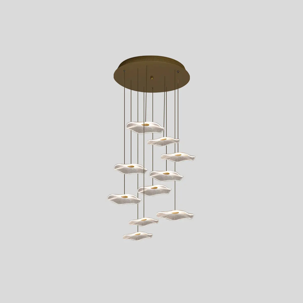 Feyran Rotasu Lotus Leaf Staircase Chandelier