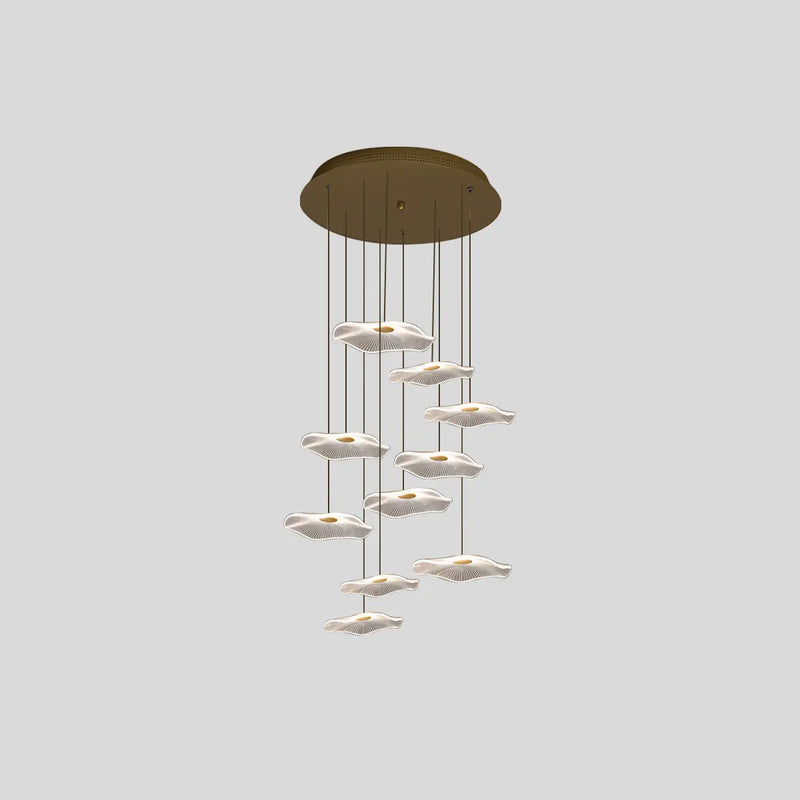 Feyran Rotasu Lotus Leaf Staircase Chandelier