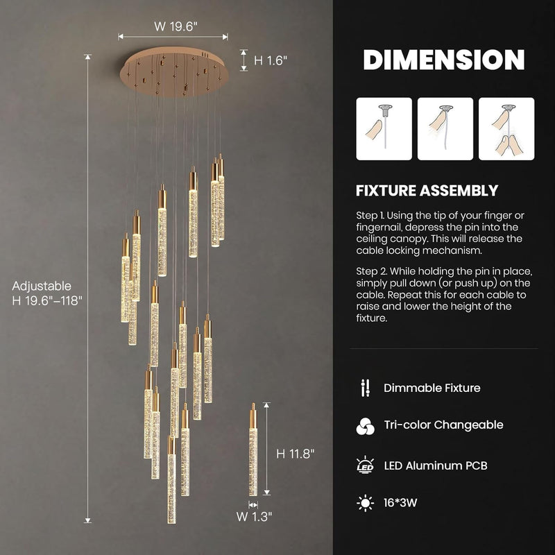25 Lights High Ceiling Foyer Front Door Lighting