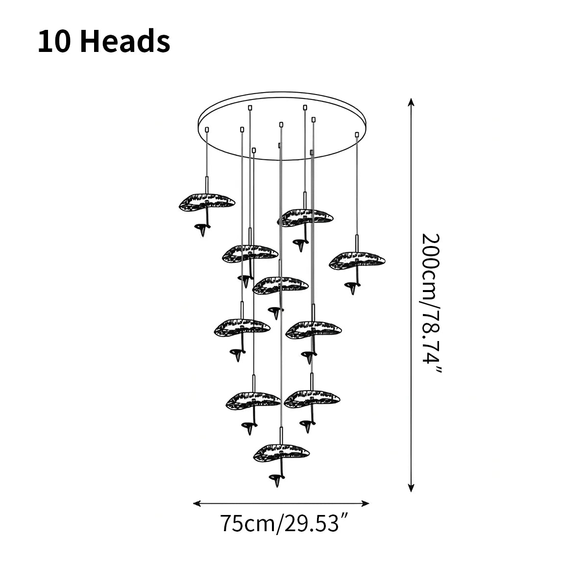 Feyran Orlia Brass Lotus Leaf Chandelier