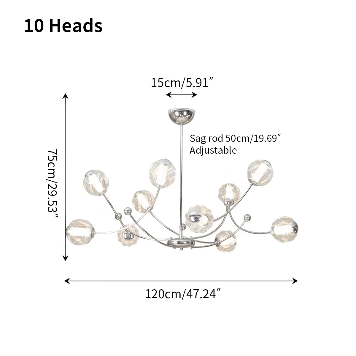 Feyran French Minimalist Glass Ball Chandelier