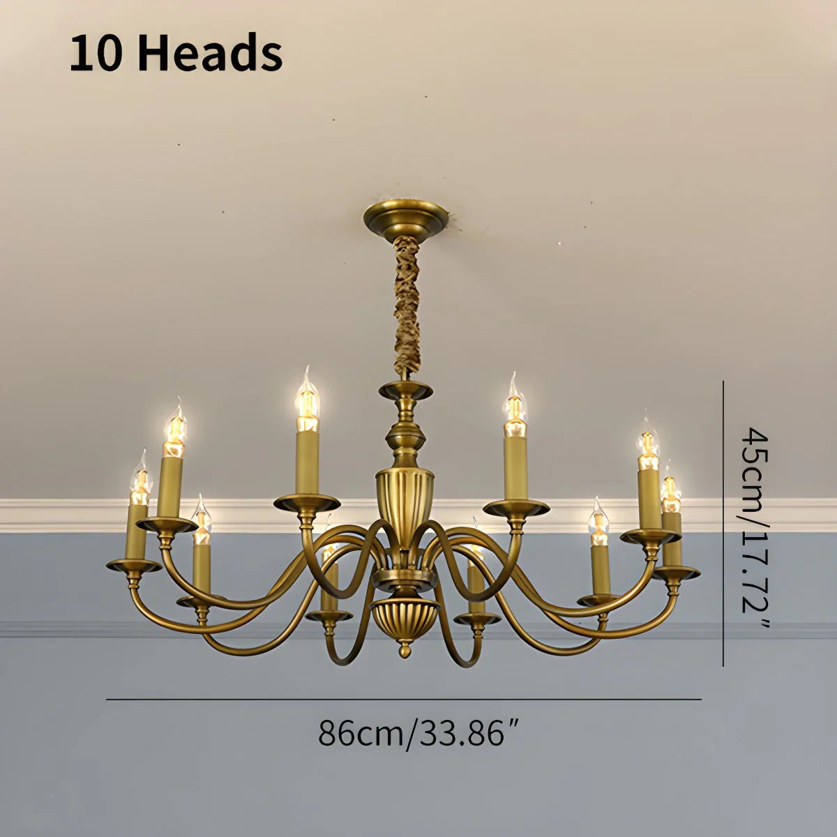 Feyran American Vintage Candle Copper Chandelier