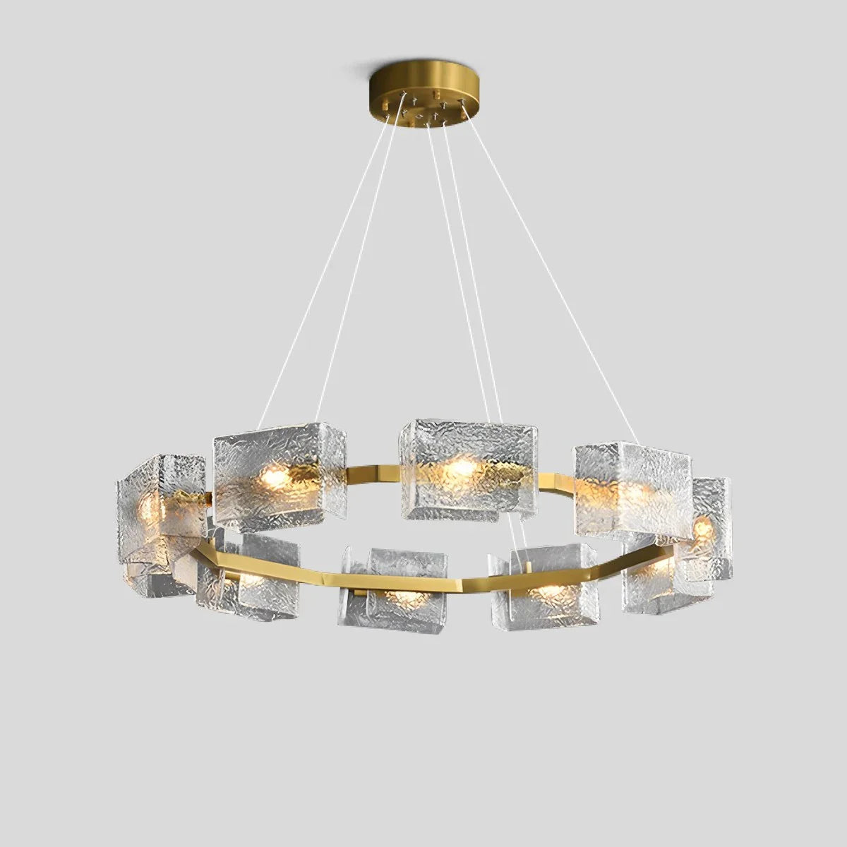 Feyran Textured Glass Round Chandelier