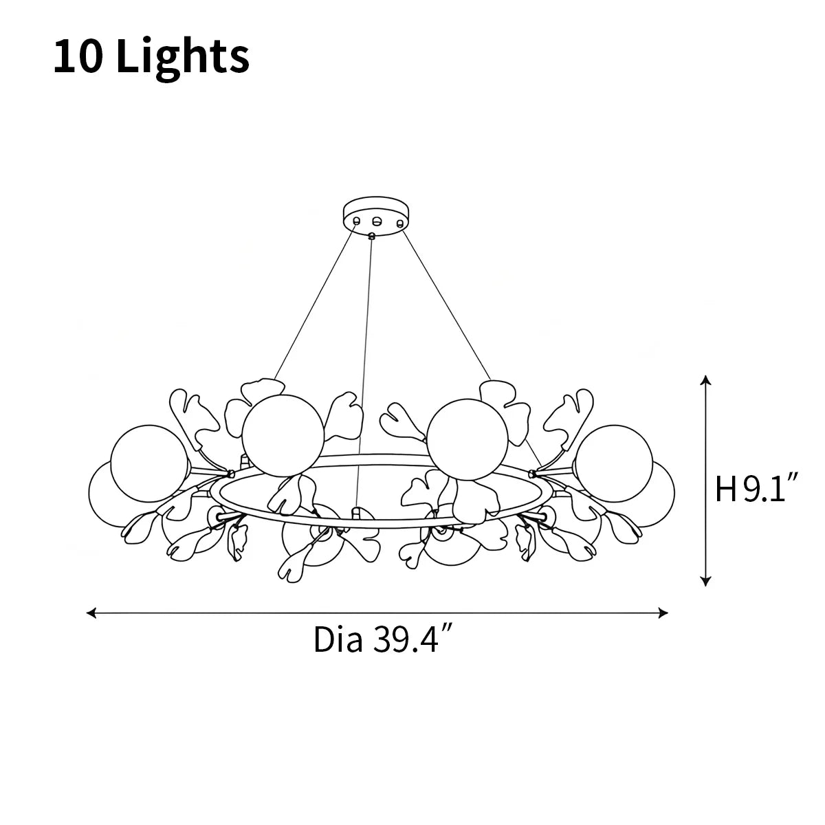 Feyran Evander Ginkgo Chandelier for Dining Area