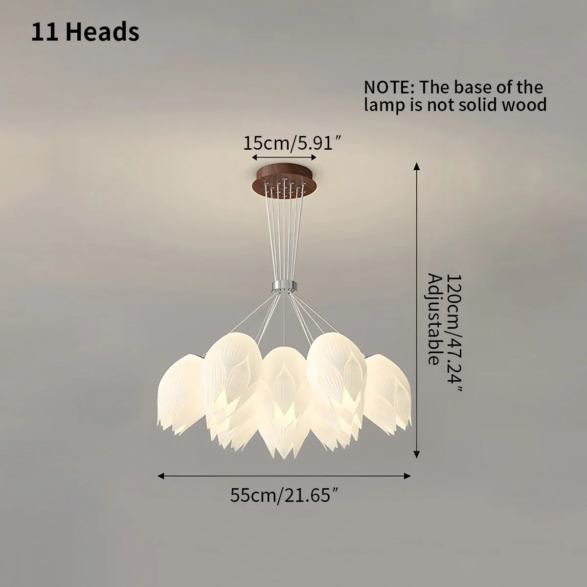 Feyran Cream Tulip Long Pendant Chandelier for Staircase