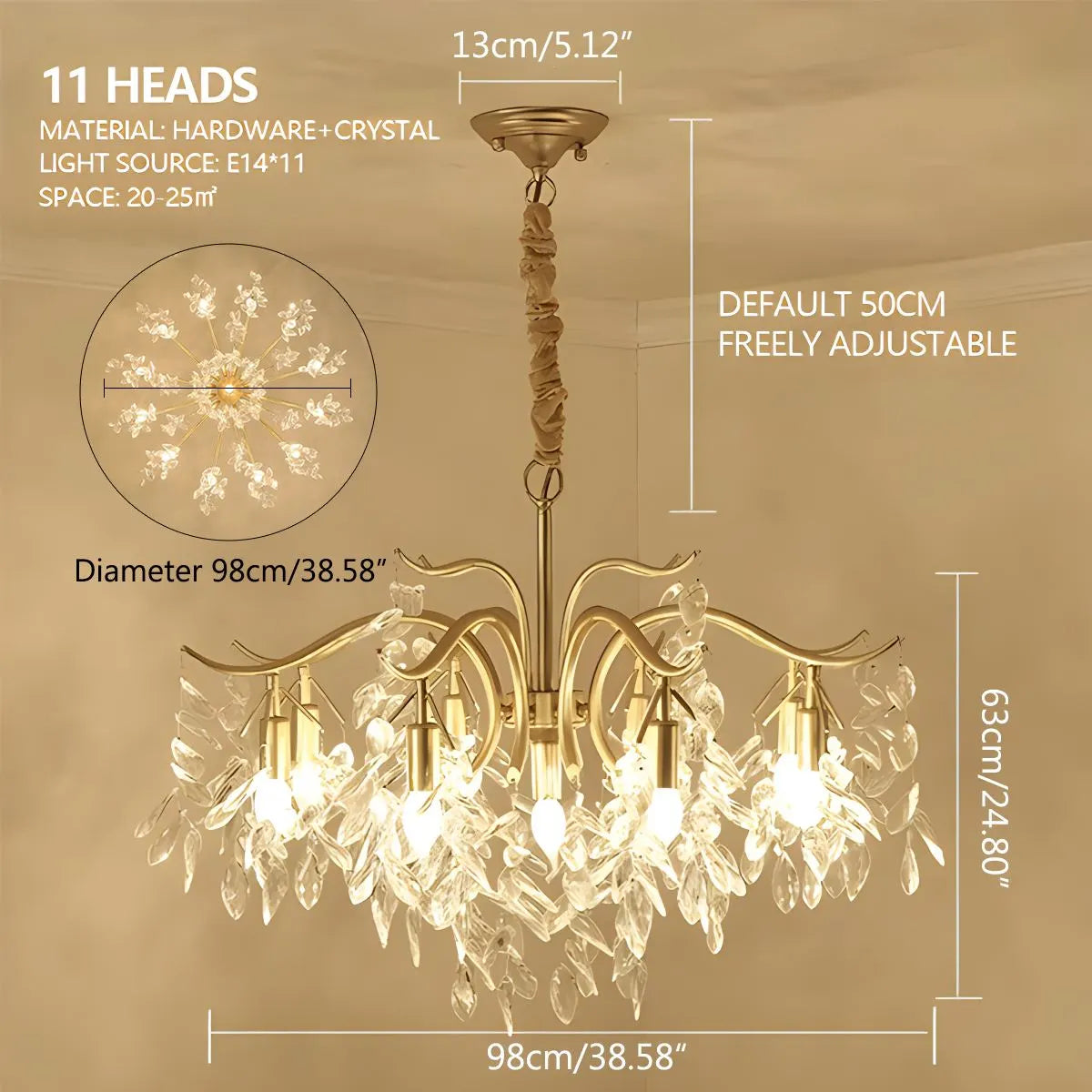 Feyran French Light Luxury Crystal Chandelier