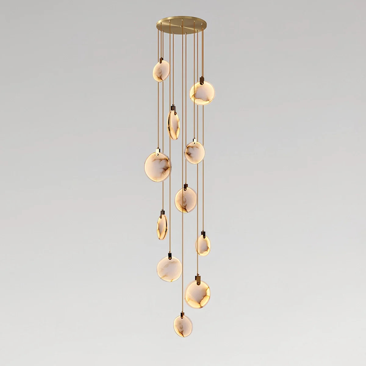 Feyran Moonshade Natural Alabaster Pendant Chandelier