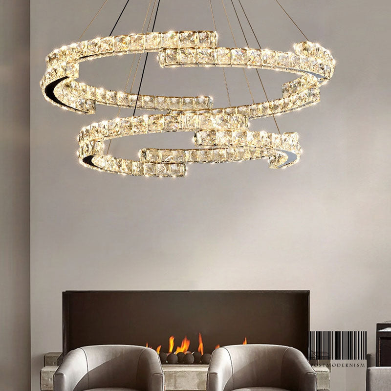 Double Irregularity Ring Dimmable LED Chandelier | Feyran