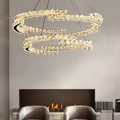 Double Irregularity Ring Dimmable LED Chandelier | Feyran