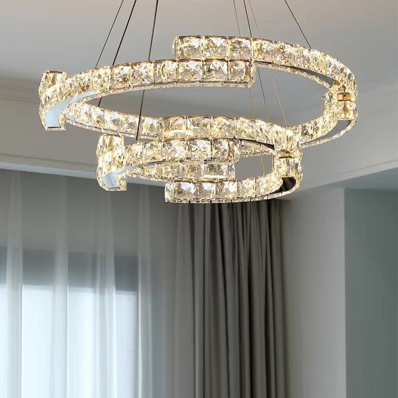 Double Irregularity Ring Dimmable LED Chandelier | Feyran