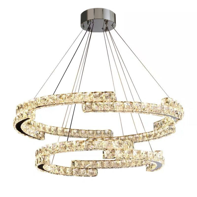 Double Irregularity Ring Dimmable LED Chandelier - Warm Light | Feyran
