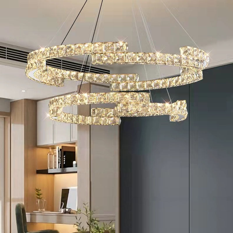 Double Irregularity Ring Dimmable LED Chandelier | Feyran