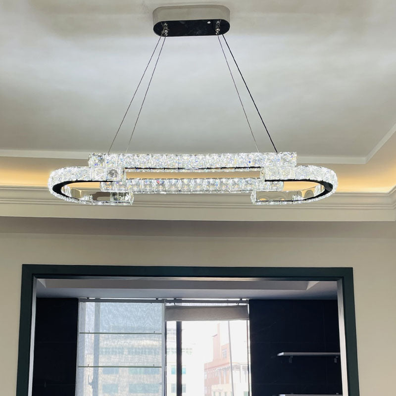 One Ring Oval Dimmable LED Chandelier - Cold Light | Feyran