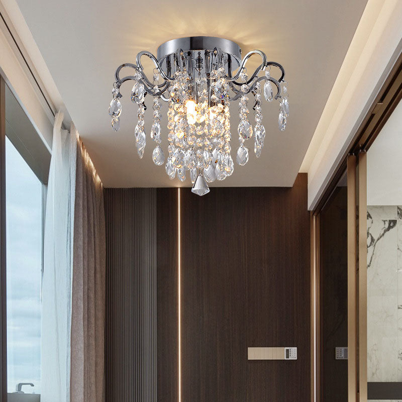 Modern Mini Round Crystal Flush Mount Ceiling Light | Feyran