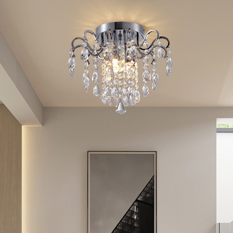 Modern Mini Round Crystal Flush Mount Ceiling Light | Feyran