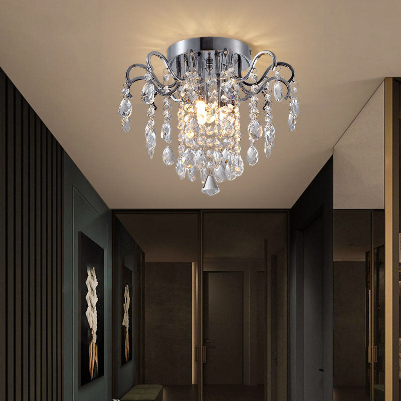 Modern Mini Round Crystal Flush Mount Ceiling Light | Feyran