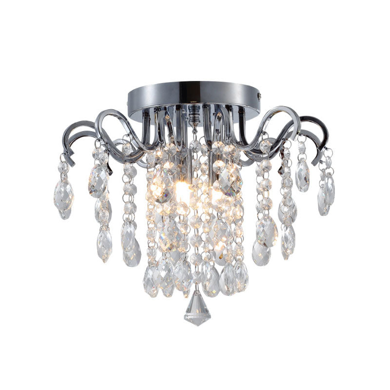 Modern Mini Round Crystal Flush Mount Ceiling Light | Feyran