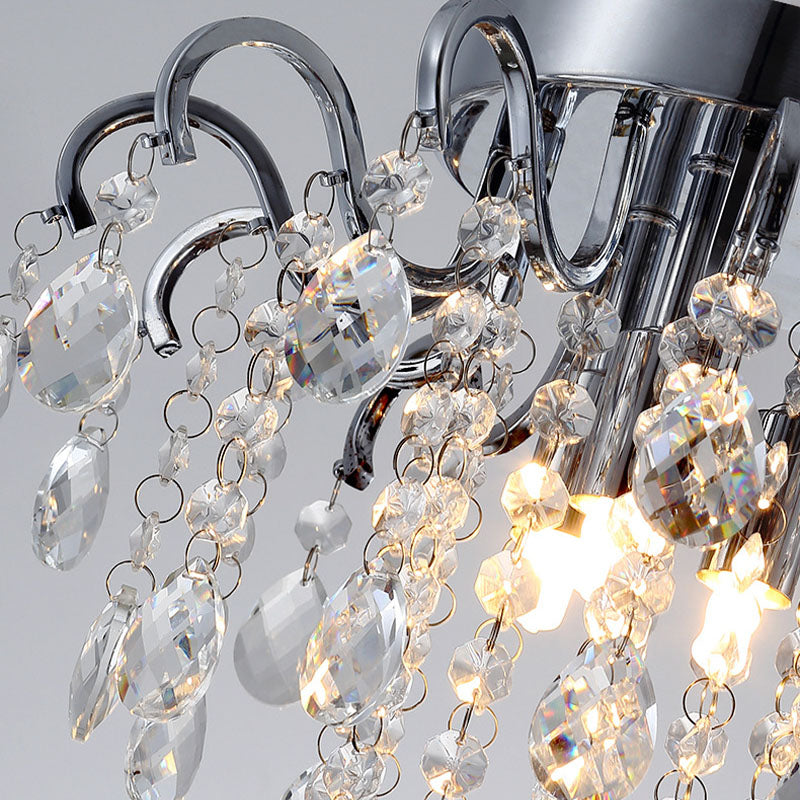 Modern Mini Round Crystal Flush Mount Ceiling Light - Crystal Detail | Feyran