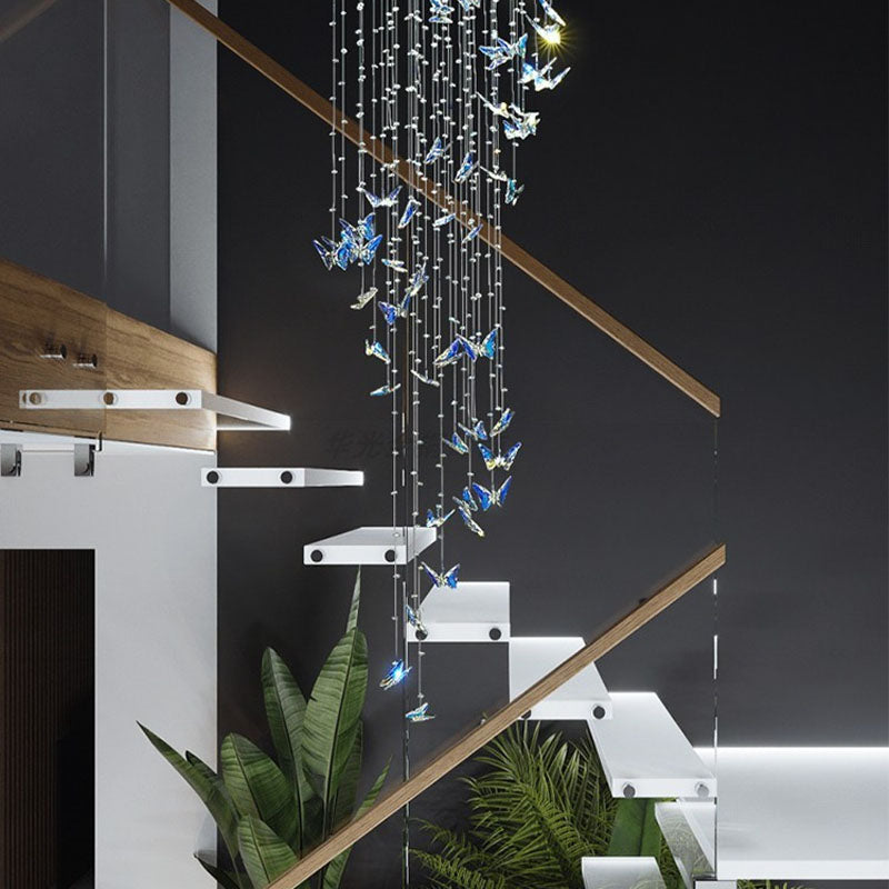Butterfly Shape Crystal Chandelier - Ceiling Light - Staircase | Feyran