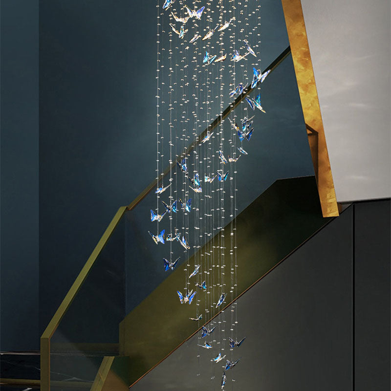 Butterfly Shape Crystal Chandelier - Ceiling Light - Staircase | Feyran