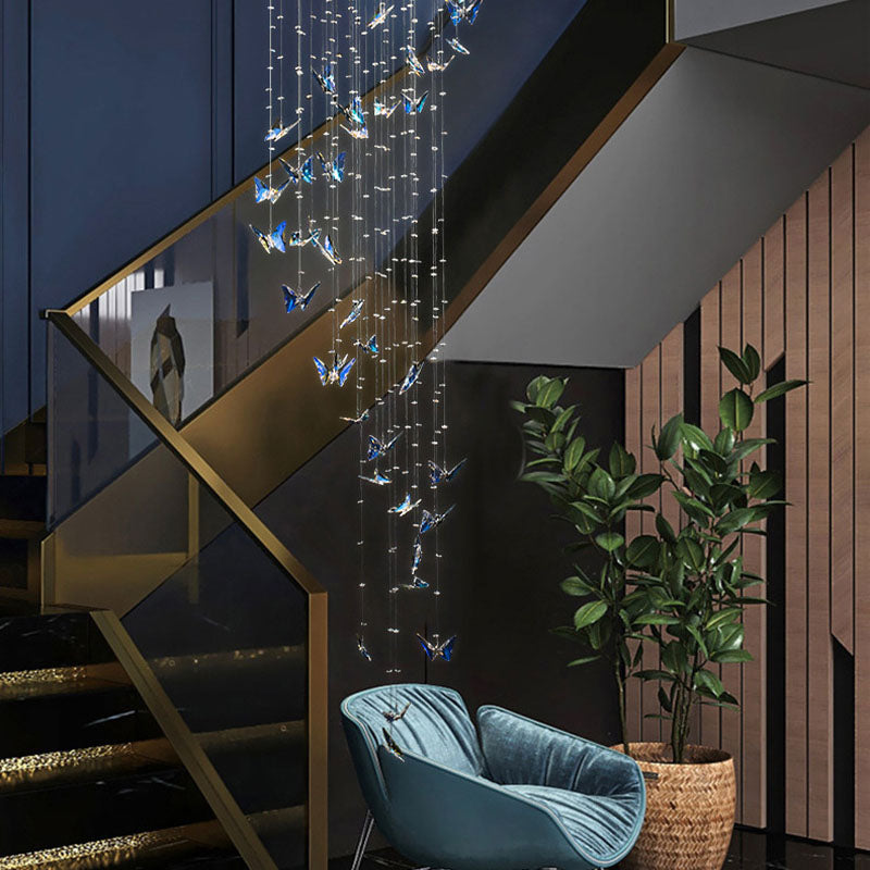 Butterfly Shape Crystal Chandelier - Ceiling Light - Staircase | Feyran