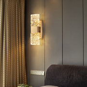 Gold Ripple Crystal Wall Sconce - Bedroom | Feyran