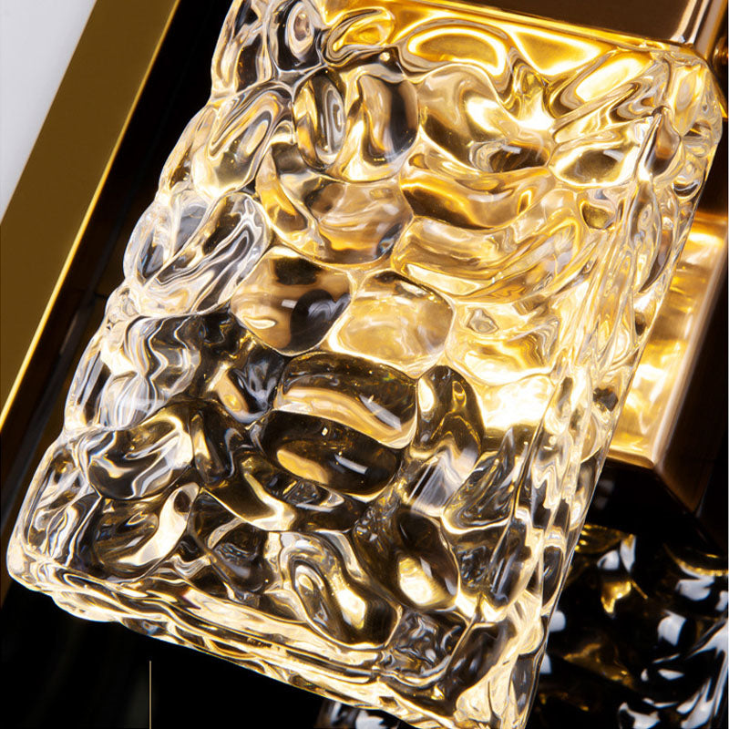 Gold Ripple Crystal Wall Sconce - Crystal Detail | Feyran
