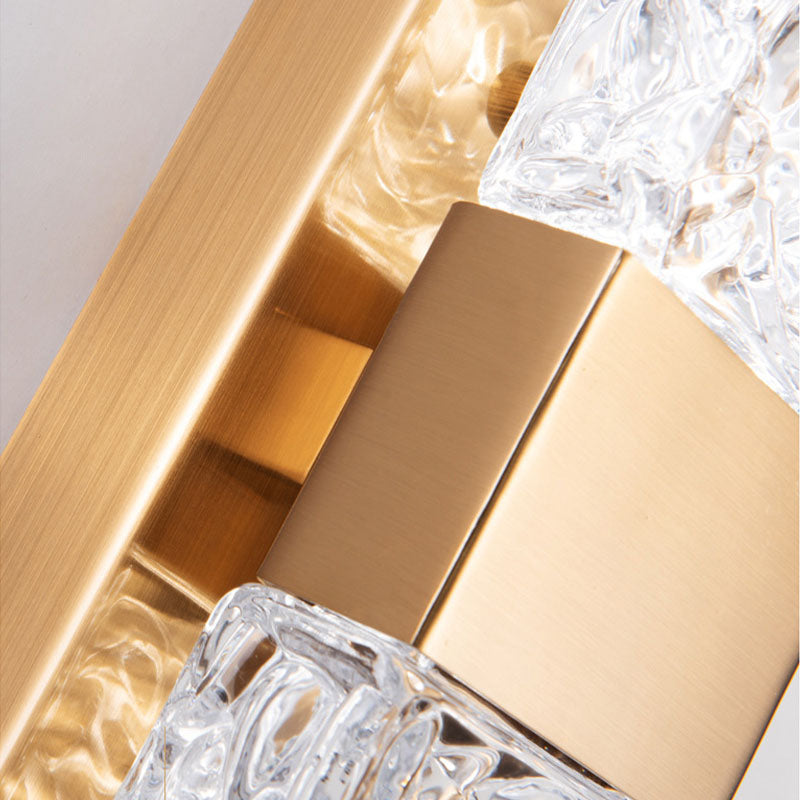 Gold Ripple Crystal Wall Sconce - Crystal Detail | Feyran