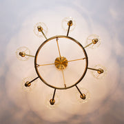 Round Modern Rustic Crystal Brass Chandelier - 8 Lights | Feyran