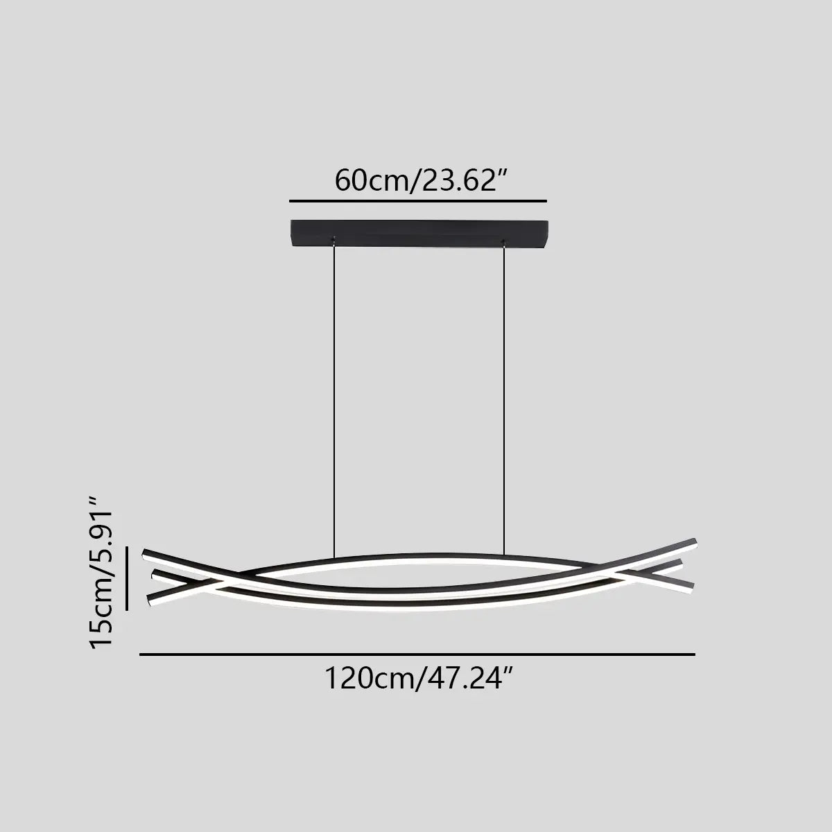 Feyran Eraj Curved LED Pendant Light for Kitchen Island